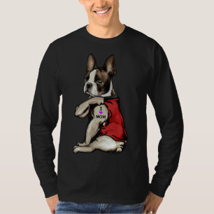 Camiseta Boston Terrier I Love Mom Dog Gif