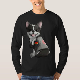 Camiseta Boston Terrier I Love Mom Tattoo Dog Mother Day
