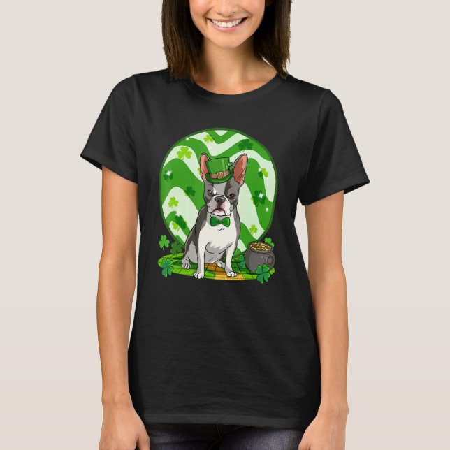 Camiseta Boston Terrier Leprechaun Dog St  Patricks Day Luc (Anverso)