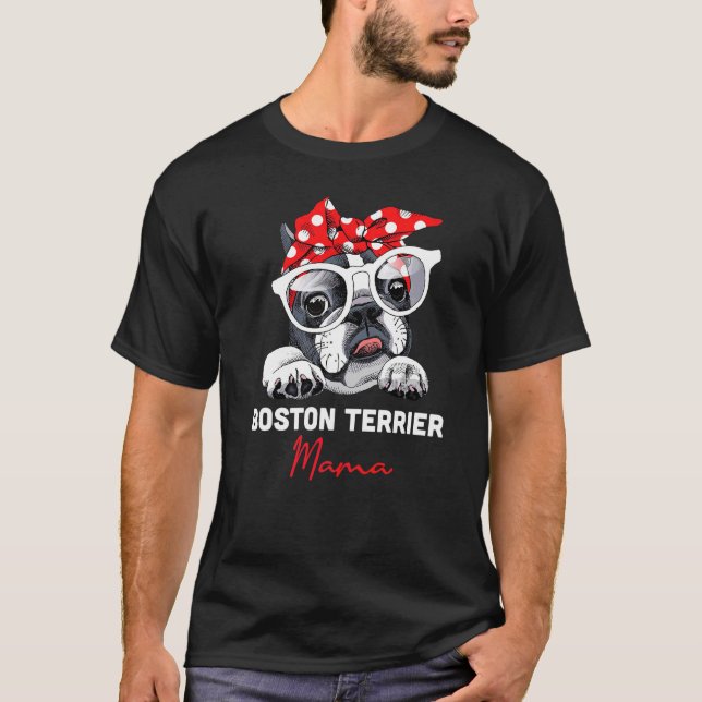 Camiseta Boston Terrier Mama Cute Bostie Perro Chicas (Anverso)