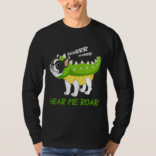 Camiseta Boston Terrier Me Escucho Roar Rex Fake Funny (Anverso)