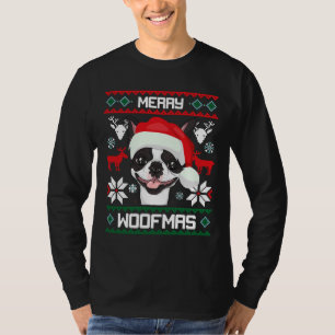 Camiseta Boston Terrier Merry Woofmas Christmas Dog