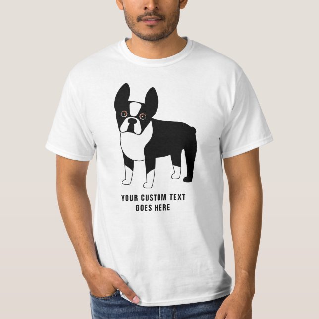 Camiseta Boston Terrier Personalizado Textos  (Anverso)