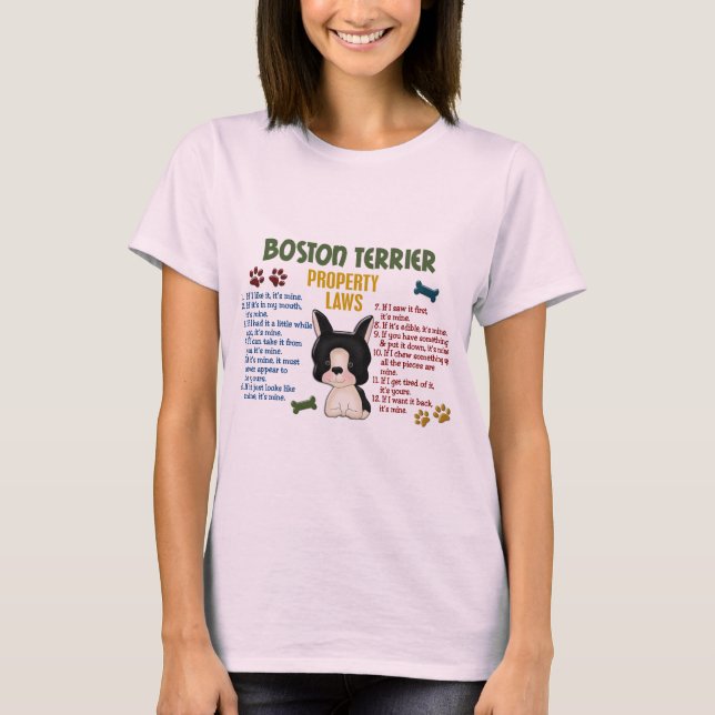 Camiseta Boston Terrier Property Laws 4 (Anverso)