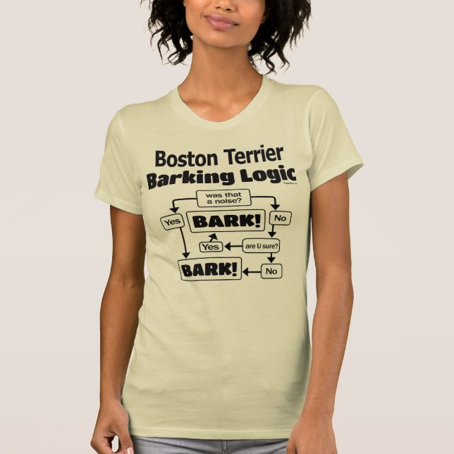 Camiseta Boston Terrier que raspa lógica (Anverso)