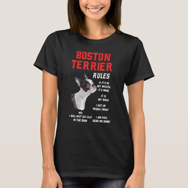 Camiseta Boston Terrier Rules Divertido Dueño De Perro Masc (Anverso)