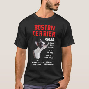 Camiseta Boston Terrier Rules Divertido Dueño De Perro Masc
