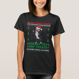 Camiseta Boston Terrier Santa Hat Xmas Light Bring Me Squea