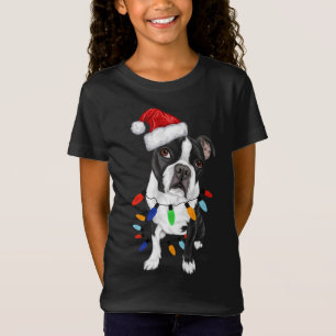 Camiseta Boston Terrier Santa Navidades enciende el amor po