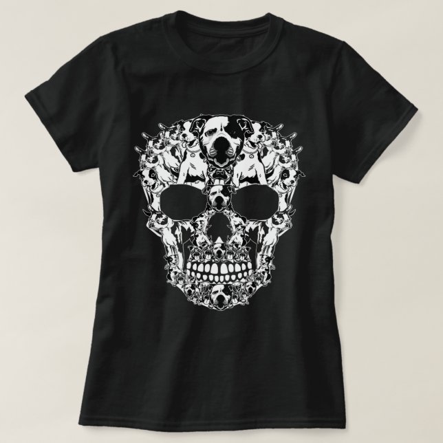 Camiseta Boston Terrier Skull Dog Lover (Diseño del anverso)