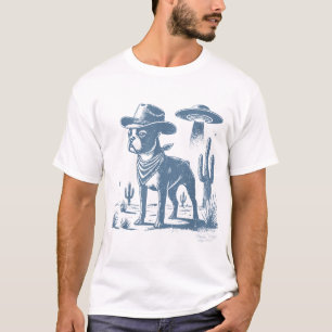 Camiseta Boston Terrier Ufo Cowboy Dog Mom Dog Dad Alie
