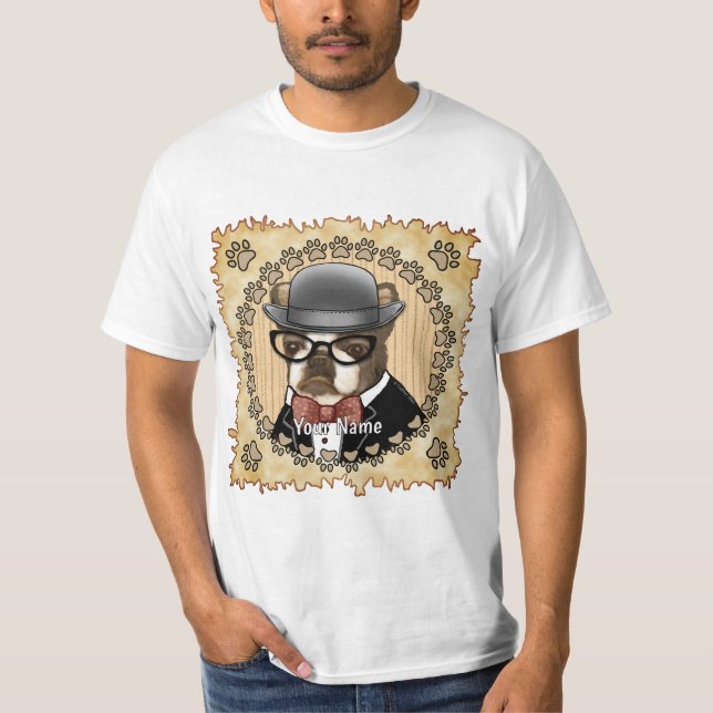 Camiseta Boston Terrier Viendo Gafas (Anverso)