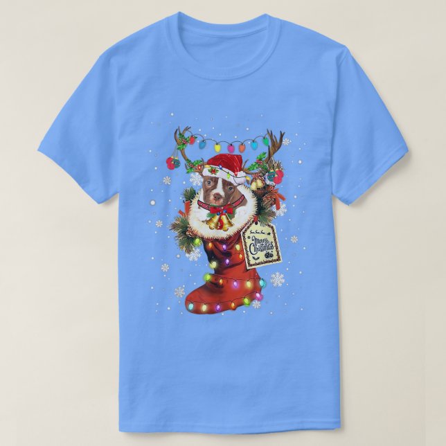Camiseta Boston Terrier Xmas Boot Christmas Sock Winter Sno (Diseño del anverso)