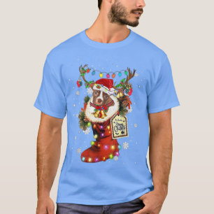Camiseta Boston Terrier Xmas Boot Christmas Sock Winter Sno