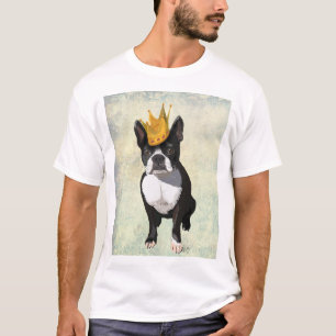 Camiseta Boston Terrier y corona