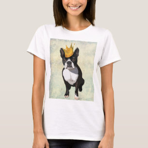 Camiseta Boston Terrier y corona