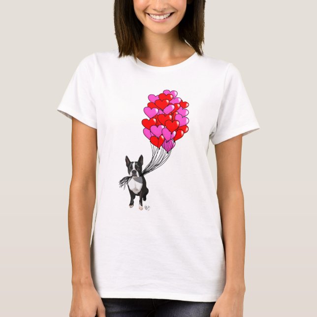 Camiseta Boston Terrier Y Globos (Anverso)