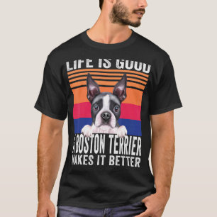 Camiseta Boston Terriers Hace Tu Vida Buena Vintage