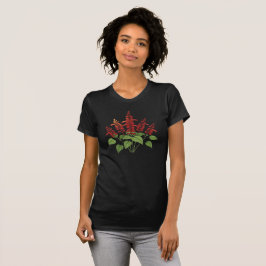 Camiseta Botánica de Salvia Escarlata Bordada