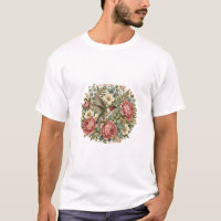 Camiseta Botánica Medallón Floral Colibrí