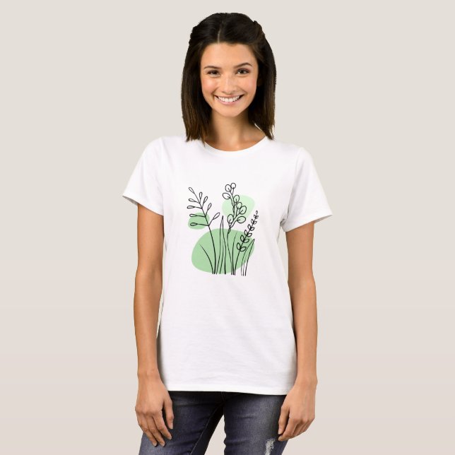 Camiseta Botánica moderna y minimalista (Anverso completo)