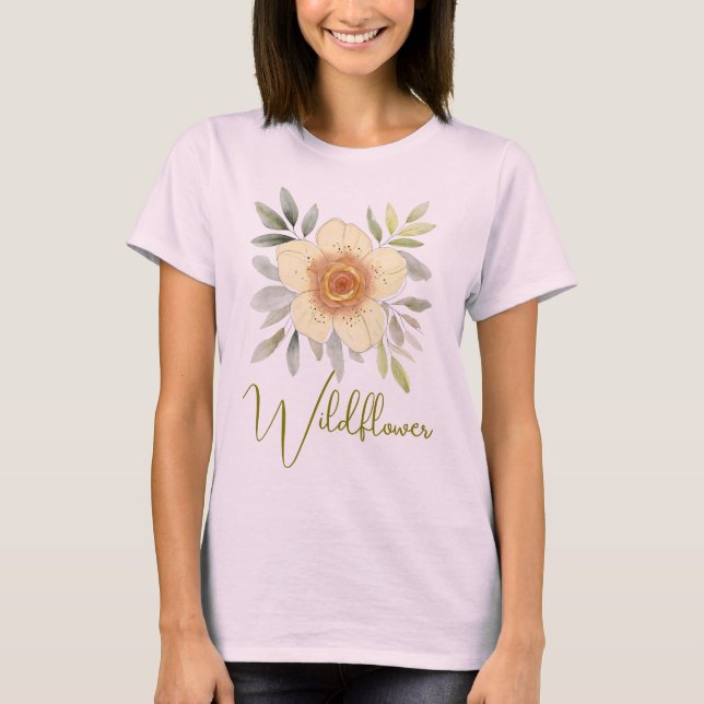 Camiseta Botanical Floral Watercolor Wildflower Custom  (Anverso)