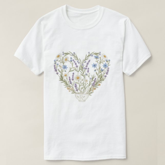 Camiseta Botanical Heart Apothecary Pharmacy Flower  (Diseño del anverso)