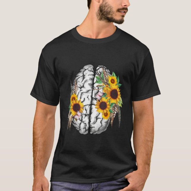 Camiseta Botanical human brain mental health artistic anato (Anverso)