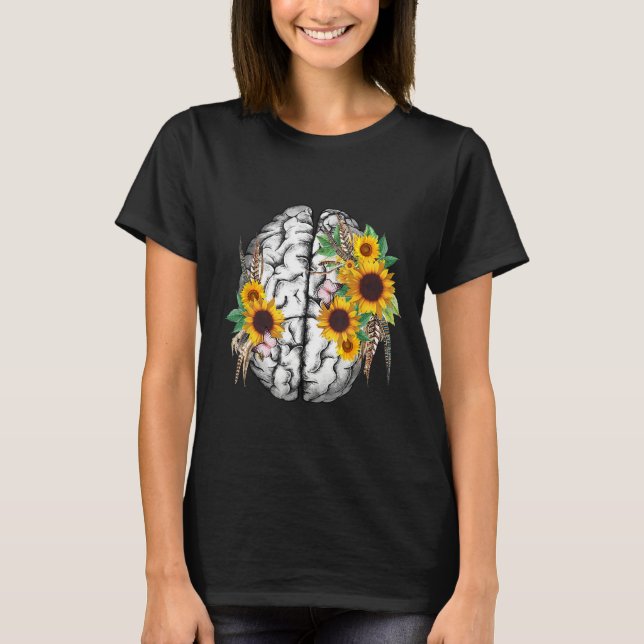 Camiseta Botanical human brain mental health artistic anato (Anverso)
