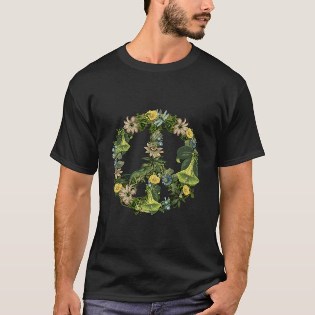 Camiseta Botanical Nature Illustration Peace Sign (Anverso)