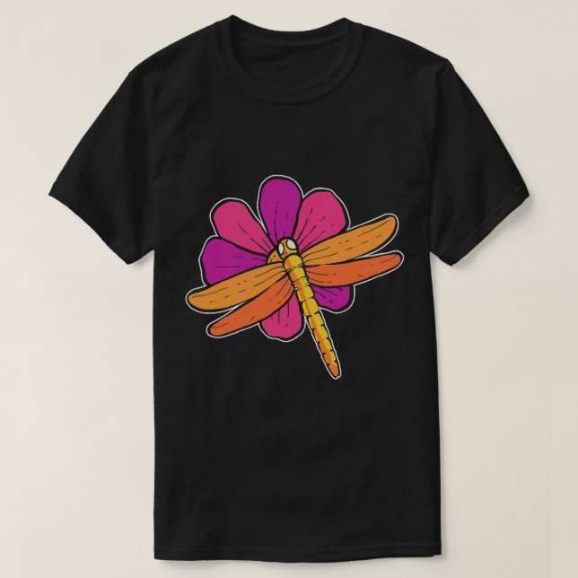 Camiseta Botánico de flor de libélula (Diseño del anverso)
