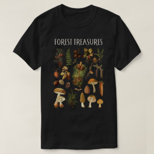 Camiseta Botánico de hongos del bosque de pino vintage