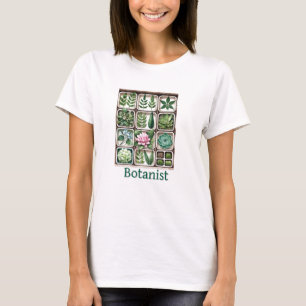 Camiseta Botánico entusiasta de las plantas en cuadrícula 