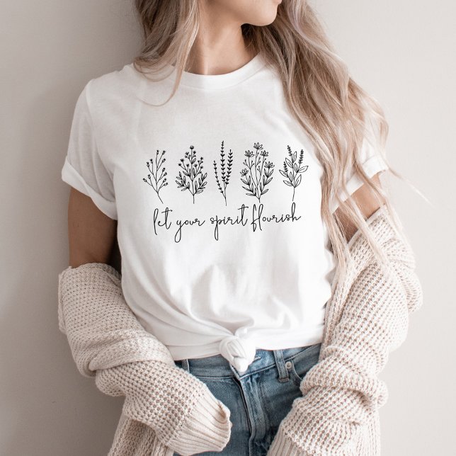 Camiseta Botánico Que florezca tu espíritu (Subido por el creador)