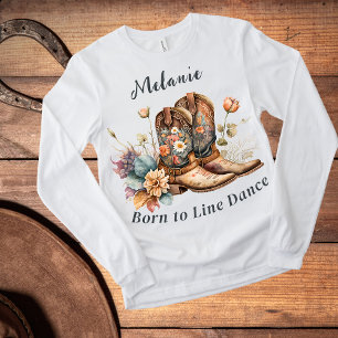 Camiseta Botas de Baile de Línea Nacidas con Flores