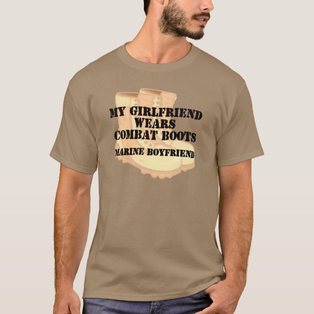 Camiseta Botas de combate marinas del desierto del novio (Anverso)