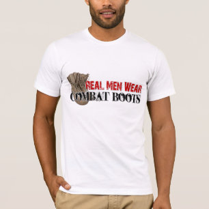 Camiseta Botas de combate reales del desgaste de hombres