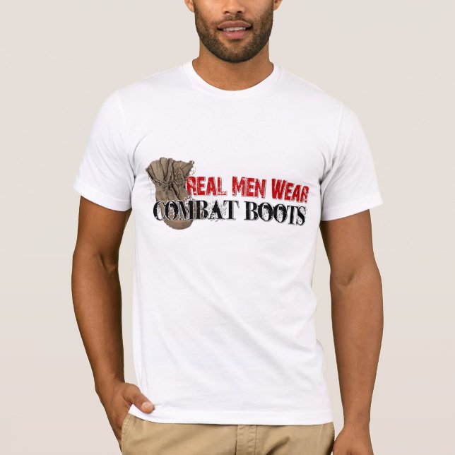 Camiseta Botas de combate reales del desgaste de hombres (Anverso)