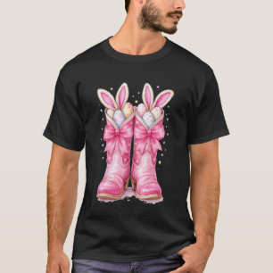 Camiseta Botas de conejo de Pascua Howdy vaqueras Oeste