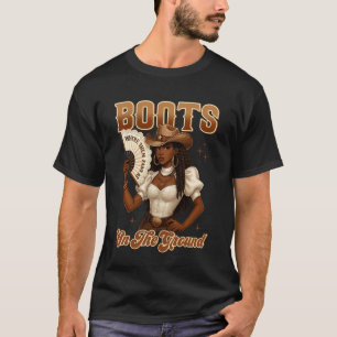 Camiseta Botas de Historia Negra en el Suelo Vaquera Occide