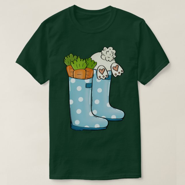 Camiseta botas de lluvia de primavera (Diseño del anverso)