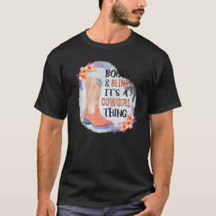 Camiseta Botas de mujer Brillo es algo de vaquera Lindo Amo