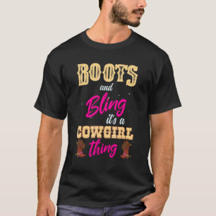 Camiseta Botas de Niña Brillo Es Cosa de Vaquera Lindo