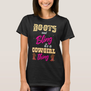 Camiseta Botas de Niña Brillo Es Cosa de Vaquera Lindo Vaqu