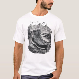 Camiseta botas de senderismo