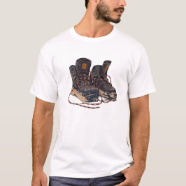 Camiseta Botas de senderismo embarradas Gráfico Aventura al