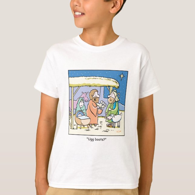 Camiseta Botas de Ugg del dibujo animado del navidad (Anverso)