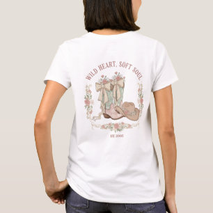 Camiseta Botas de vaquera de corazón salvaje y alma suave c