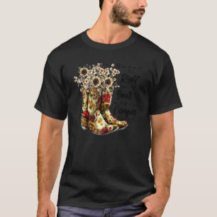 Camiseta Botas de vaquera florales dan a una chica el par c