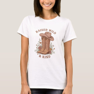 Camiseta Botas de vaquera salvaje y amable Gorra con lema